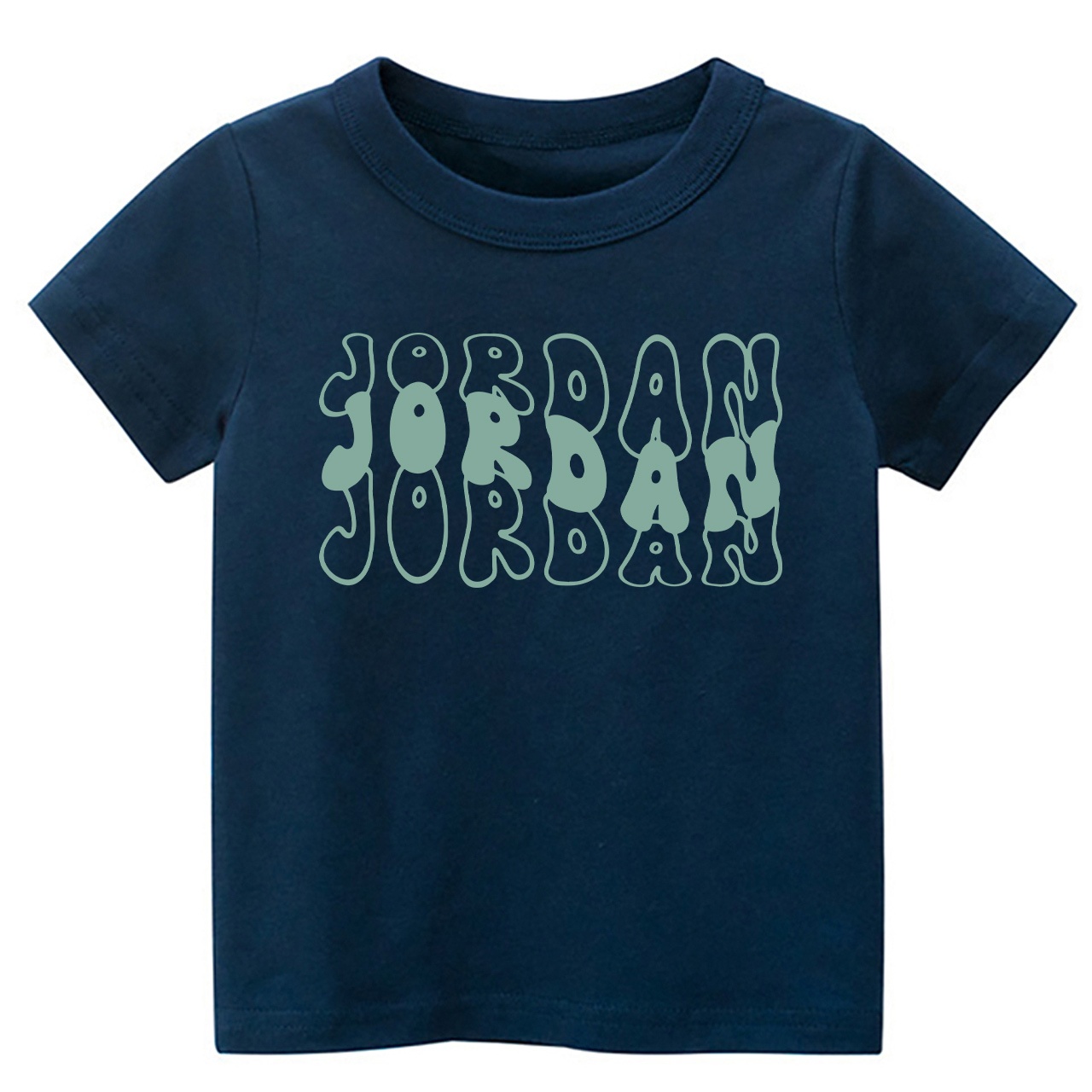 Custom Kids Shirt With Retro Wavy Name 