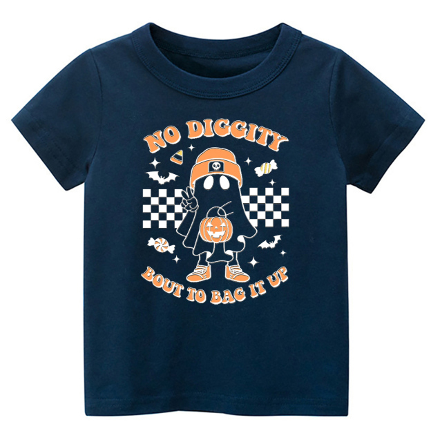 Halloween No Diggity Bout To Bag It Up Kids Shirt 