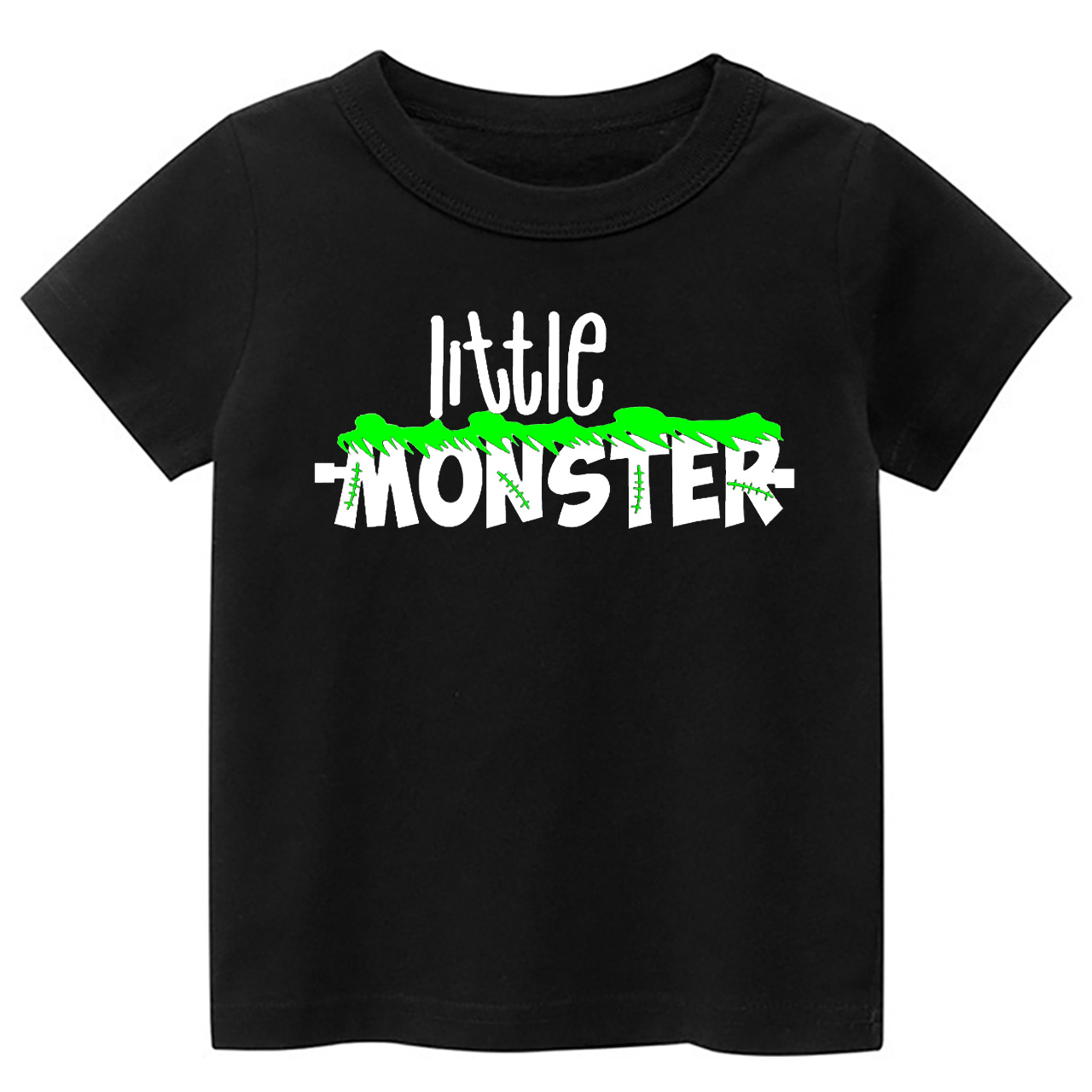 Halloween Little Monster With Green Scar Kids Shirt 