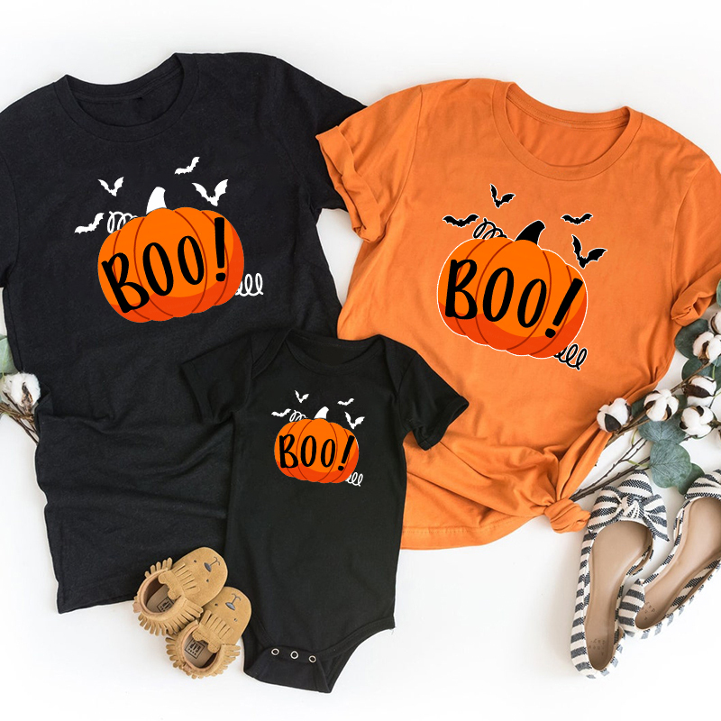 Boo Pumpkin Halloween Matching Shirts