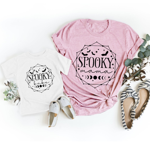 Spooky Geometry Personalized Halloween Matching Shirts