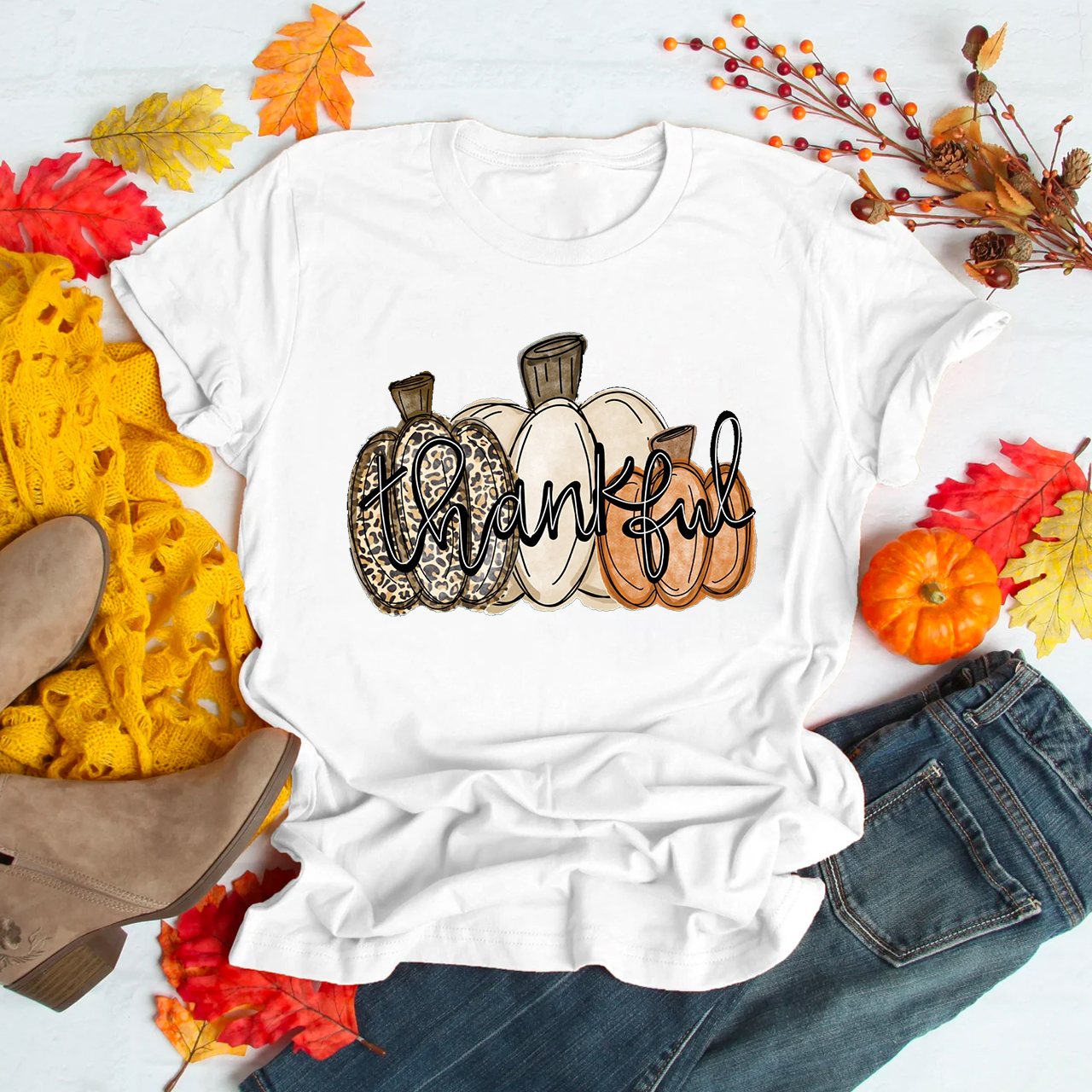 Leopard Pumpkin Fall Shirts For Her
