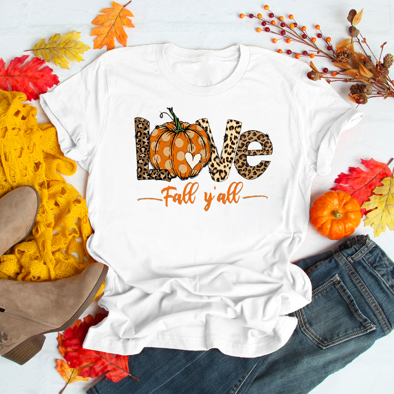 Peace Love Fall Y'All Shirts