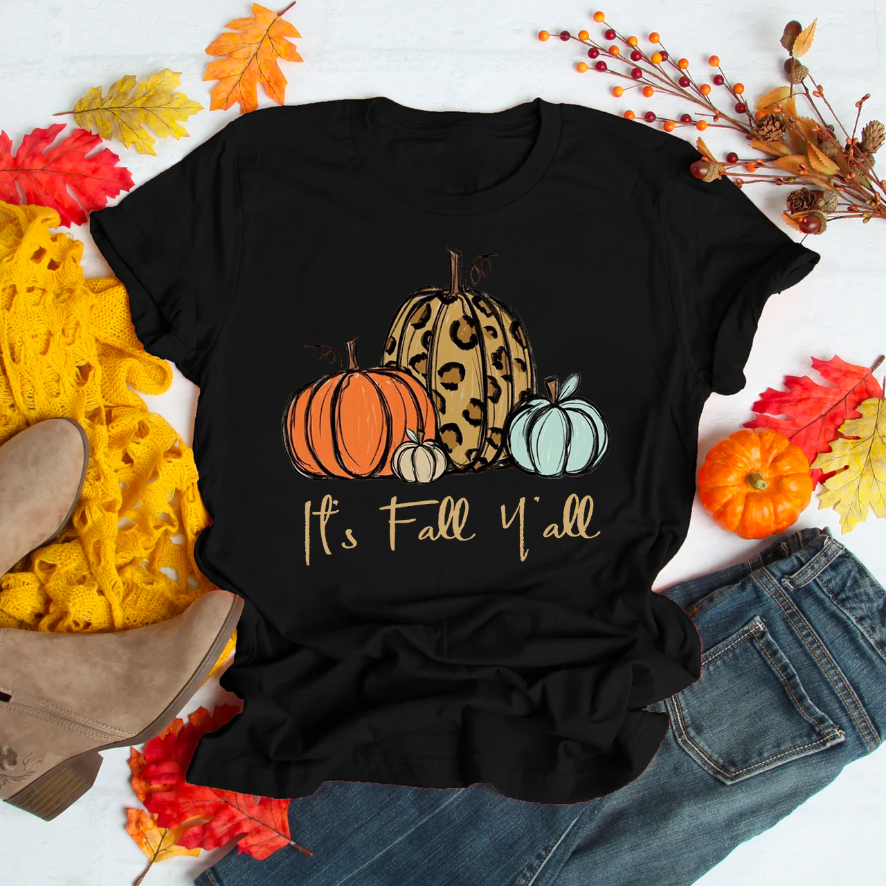Its Fall Yall - Pumpkin Shirt For Her
