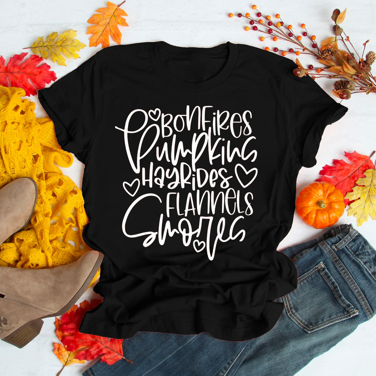 Cute Fall Words Shirts For Her