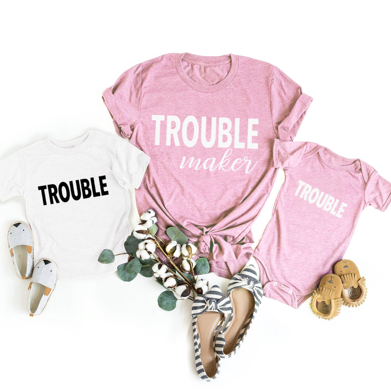 TROUBLE maker & TROUBLE Matching Tees For Mom&Me