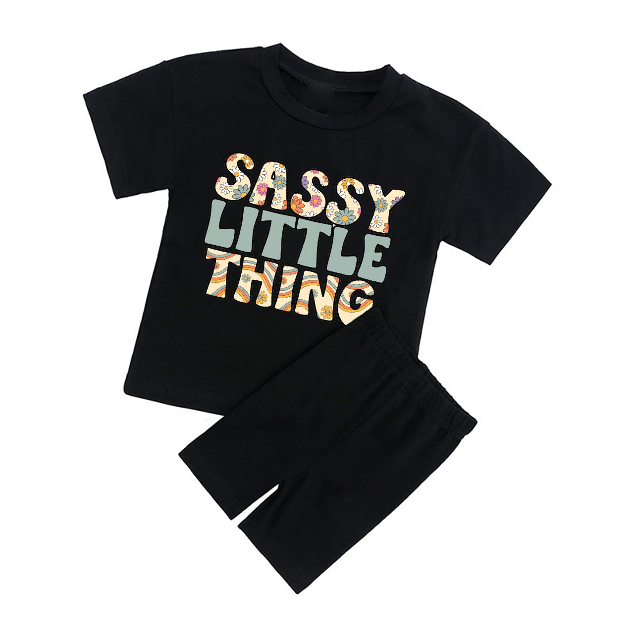 Sassy Little Thing Kids Biker Shorts&Tee