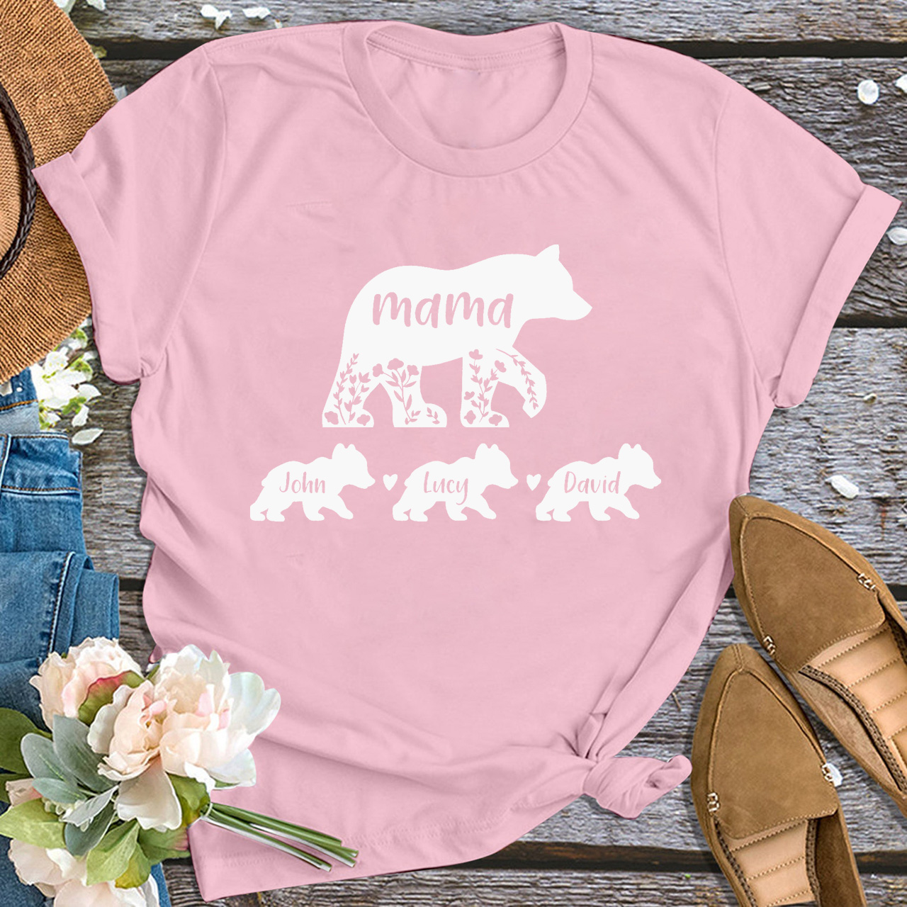 Custom Mama Bear Gift Shirt For Mother's Day