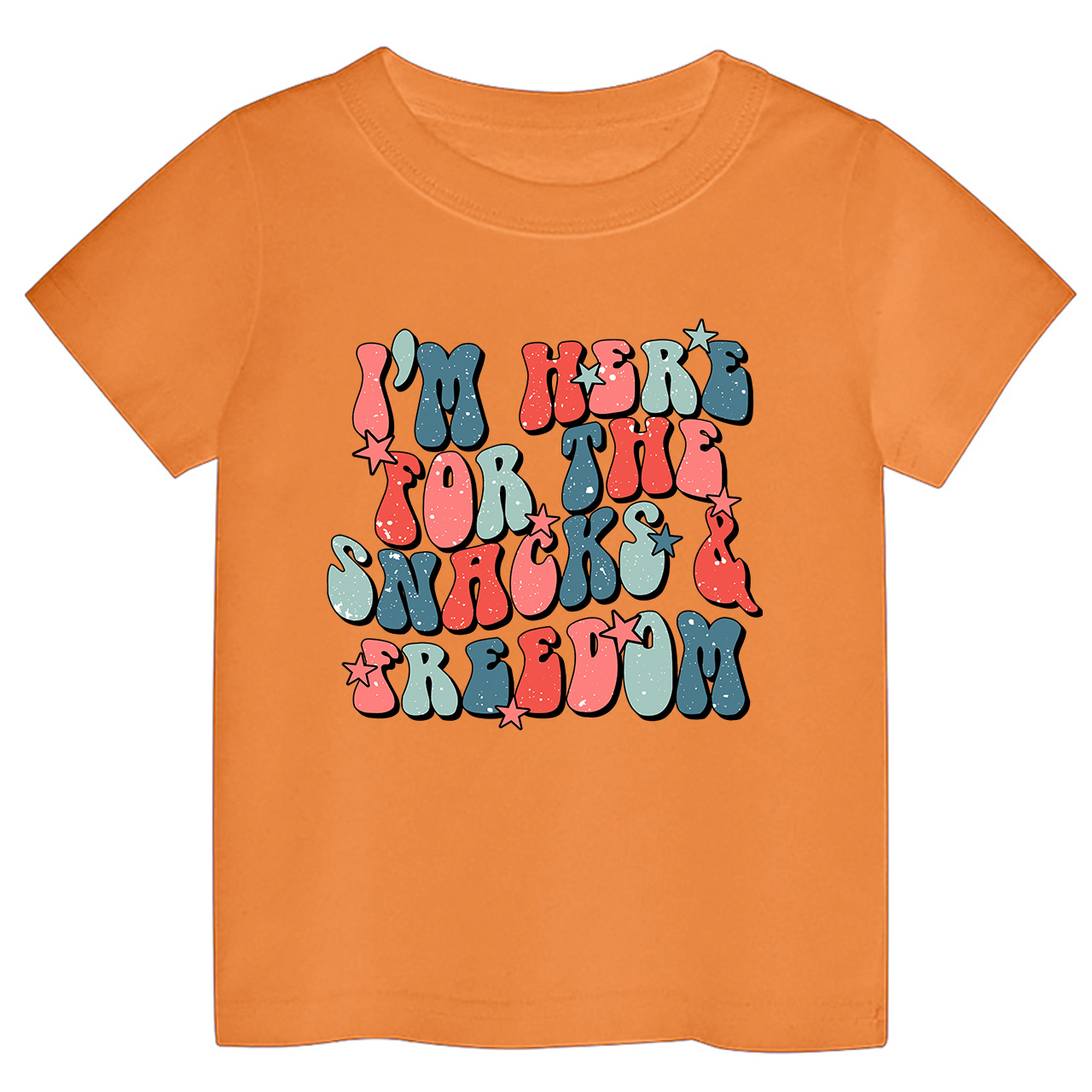I'm Here For The Snacks&Freedom Independence Day Toddler Tees