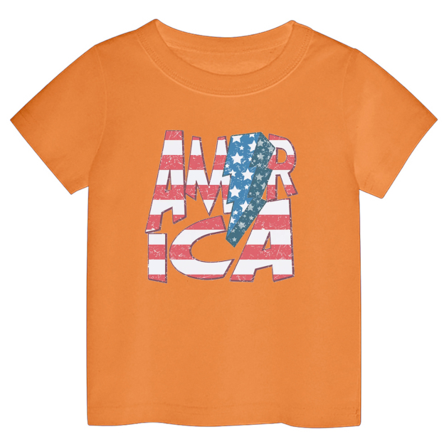 America Red Blue Flag Retro Toddler Tees