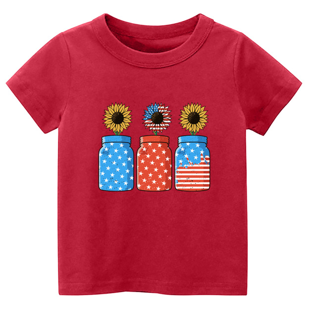 4th of July Sunflower Freedom Toddler Tees