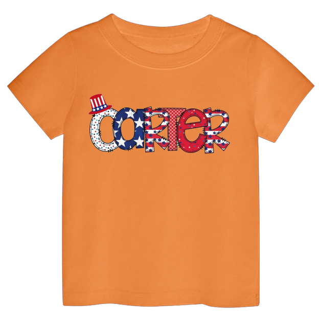 Personalized Name Fourth Of July Toddler Tees