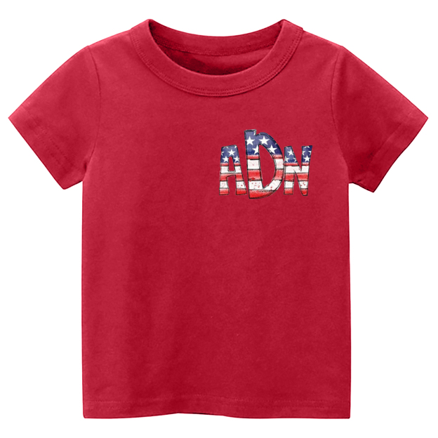 Personalized Fish American Flag Toddler Tees