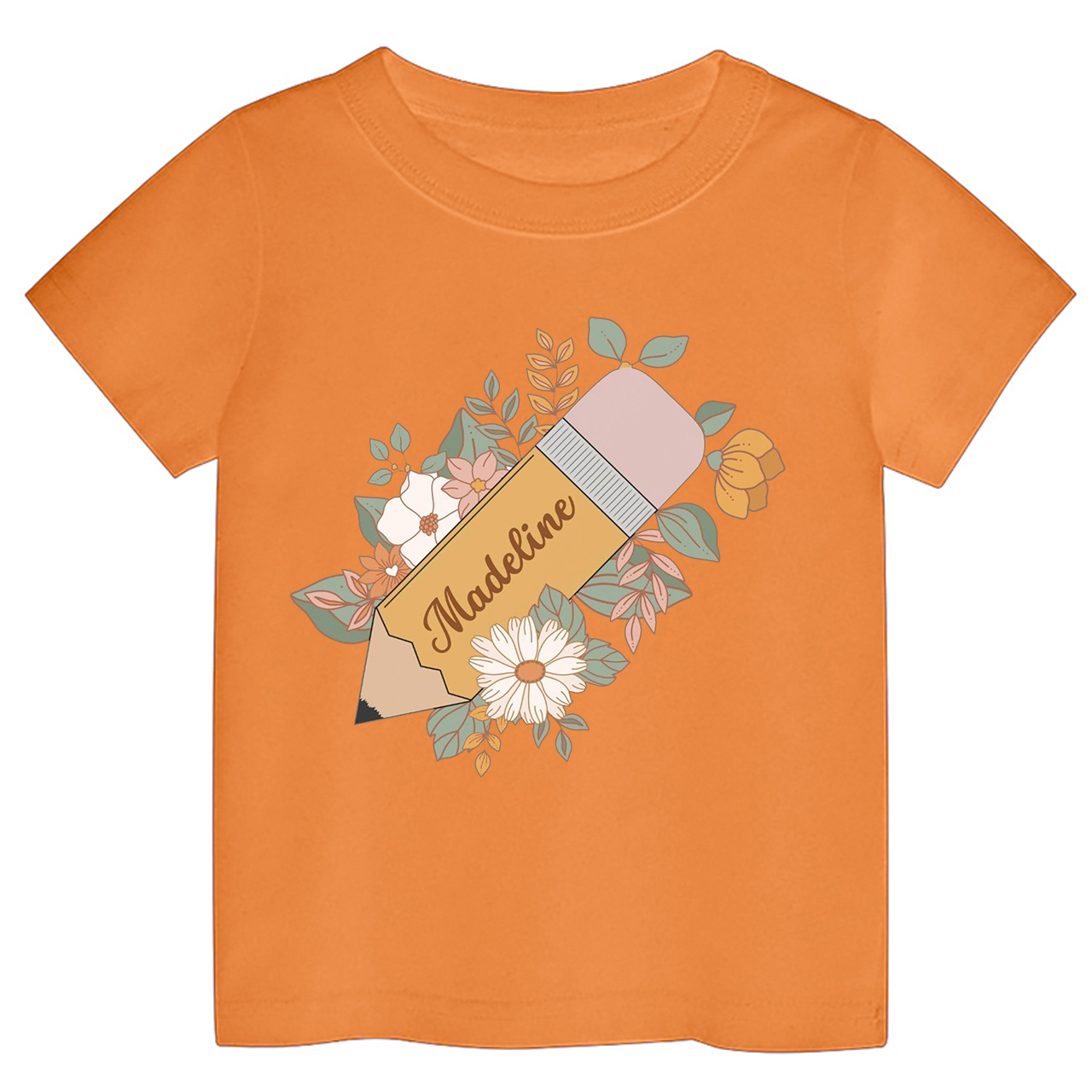 Personalized Retro Pencil Back To School Toddler Shirts