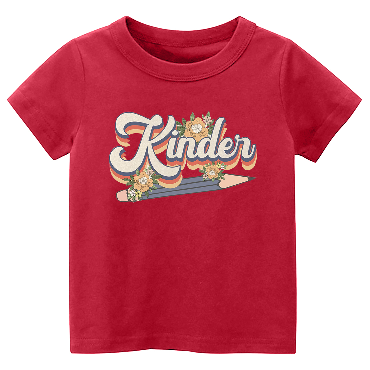 Floral Pencil Name Back To School Toddler Shirts