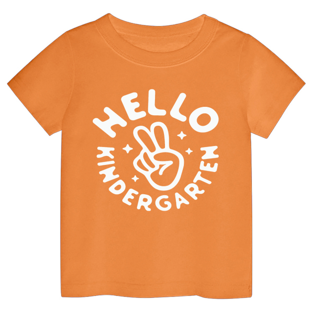 Hello Kindergarten Peace Sign Kids Shirts