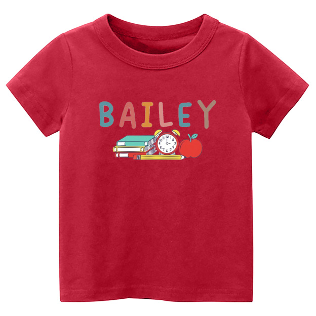 Custom Books & Apples Back To School Shirt For Kids