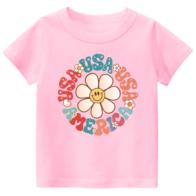 USA America Smiley Face Toddler Shirt