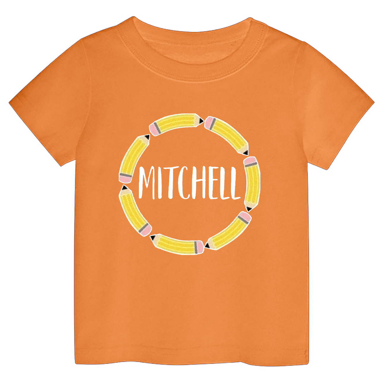 Personalized Pencil Circle School Retro Kids Shirts