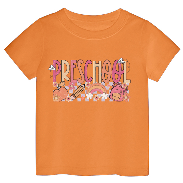 Preschool Apple Pencil Rainbow School Bag Kids Shirt