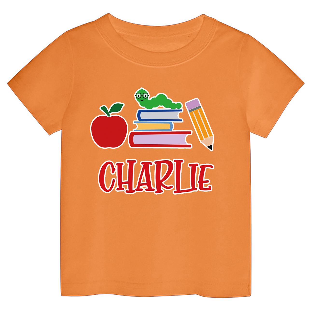 Personalized Apple Pencil Books School Kids Shirt