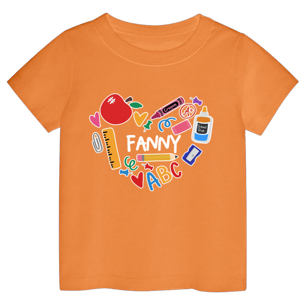 Personalized  Back To School Heart Kids Shirt
