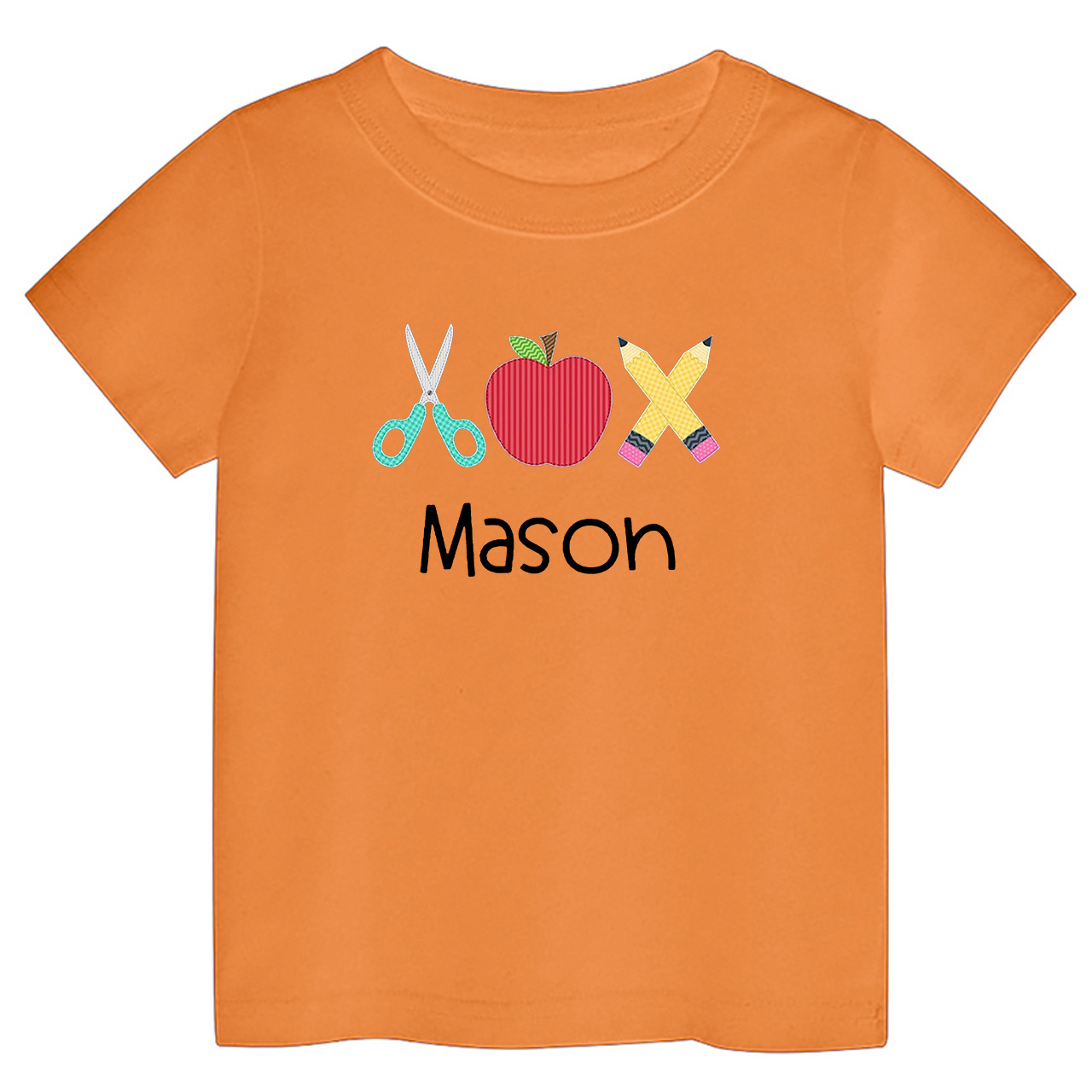 Personalized Back To School Scissors Apple Pencil Kids Shirt