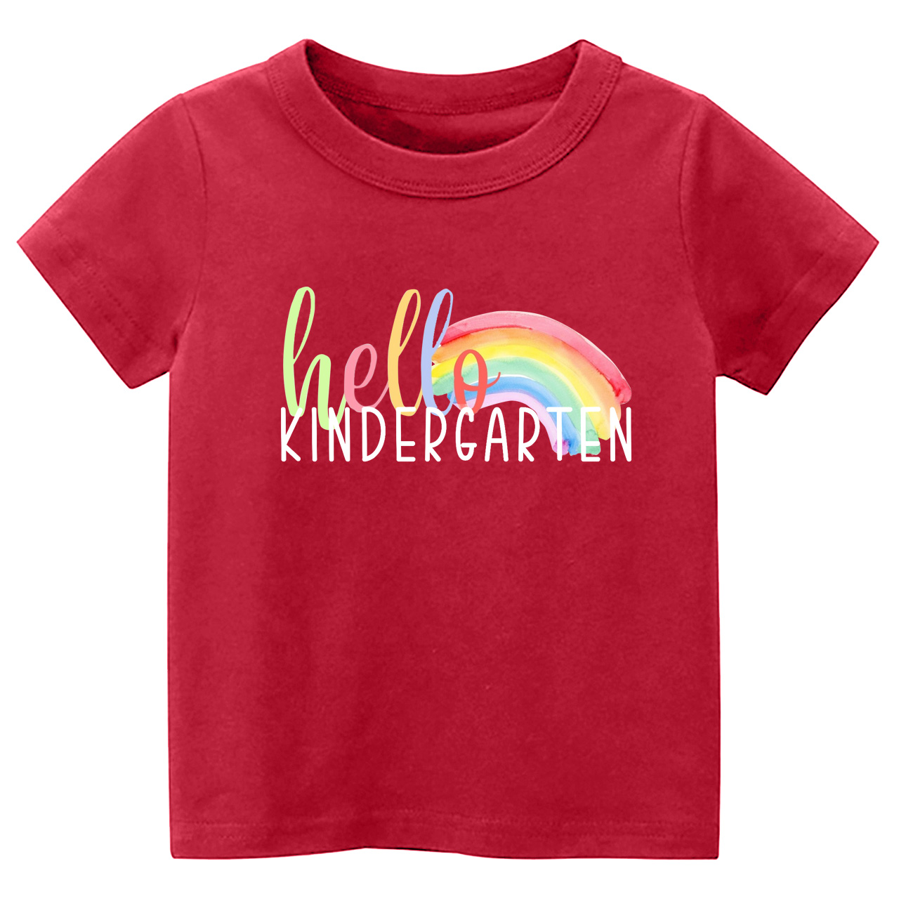 Hello Kindergarten Rainbow School Life Kids Shirts