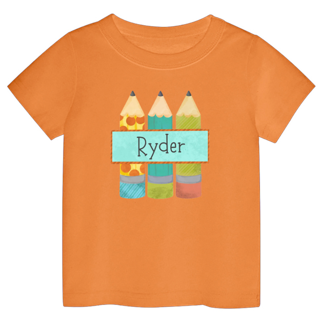Personalized Three Pencils Back to School Kids Shirts