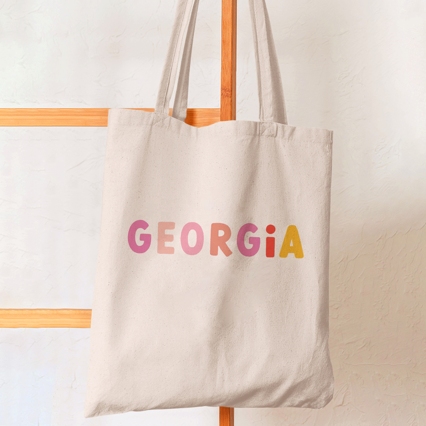 Personalized Set Colors  Kids School Tote Bag