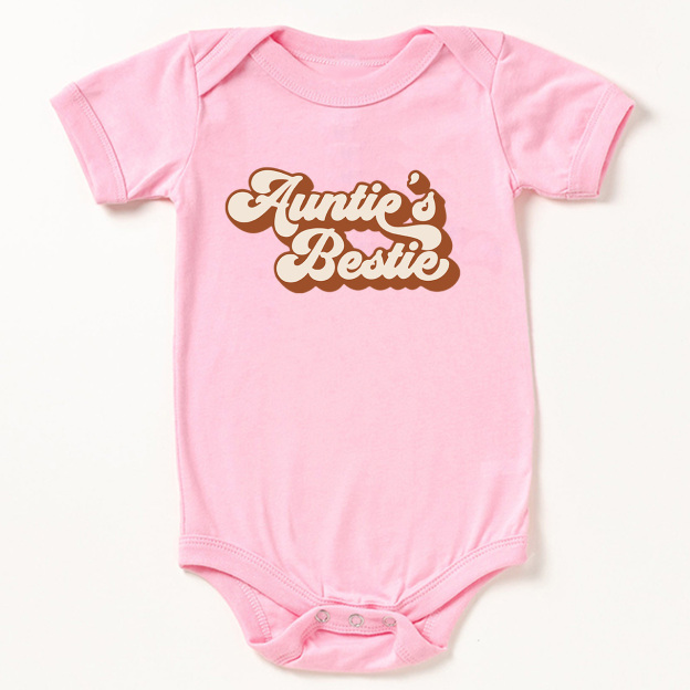 Auntie's Bestie Retro Natural Baby Bodysuit