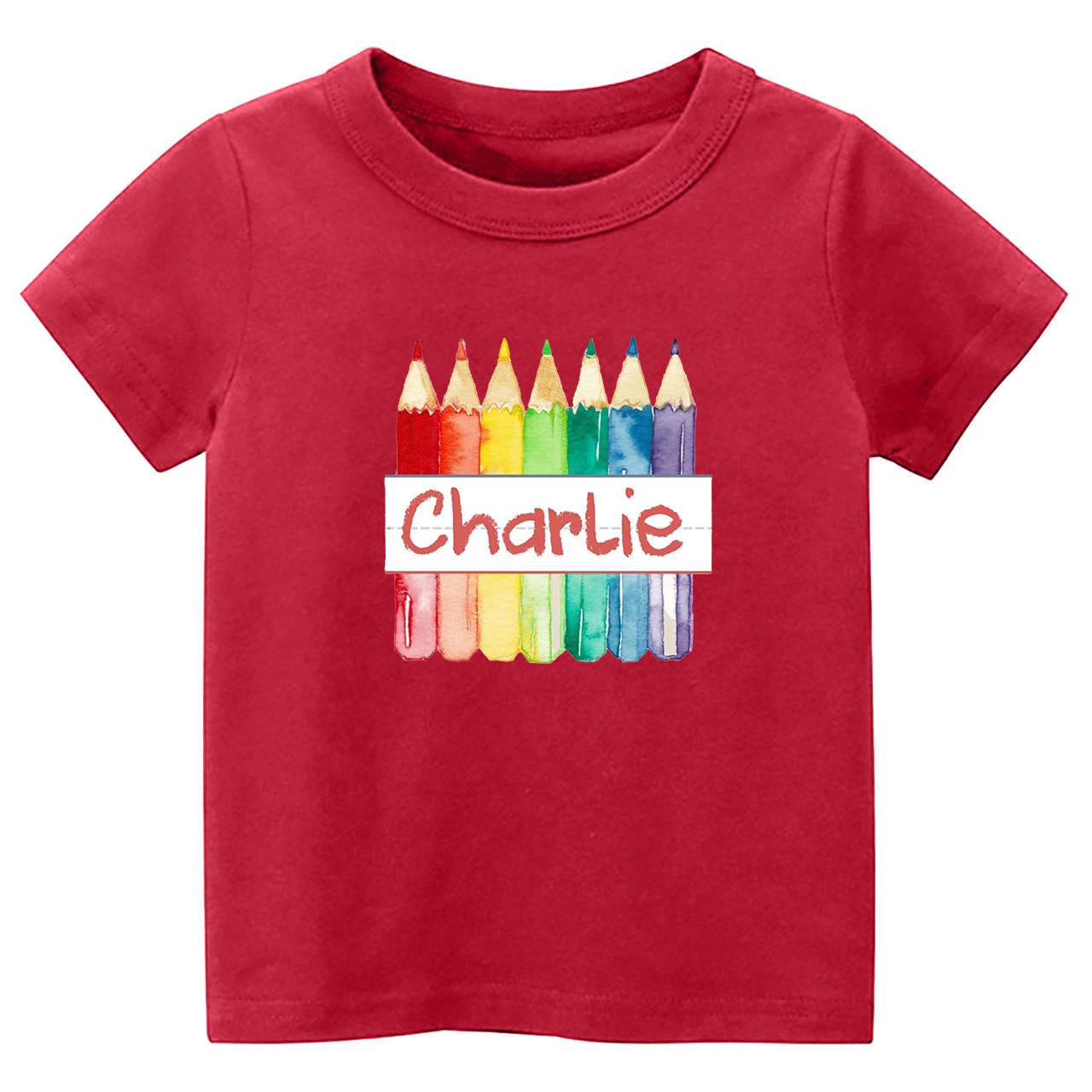 Personalized Crayon Name Back To School Kids T-shirts