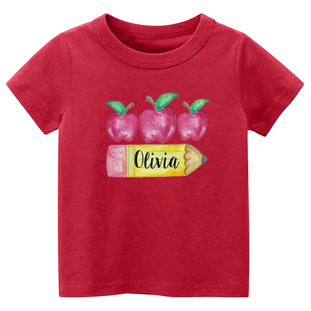 Personalized Back To School Shirt For Kids Apple Design