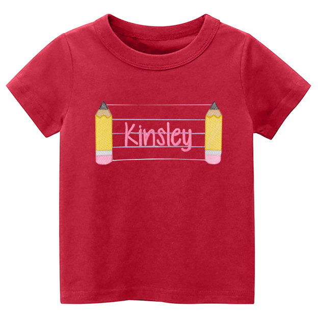 Personalized Back To School Pencil Name Tees