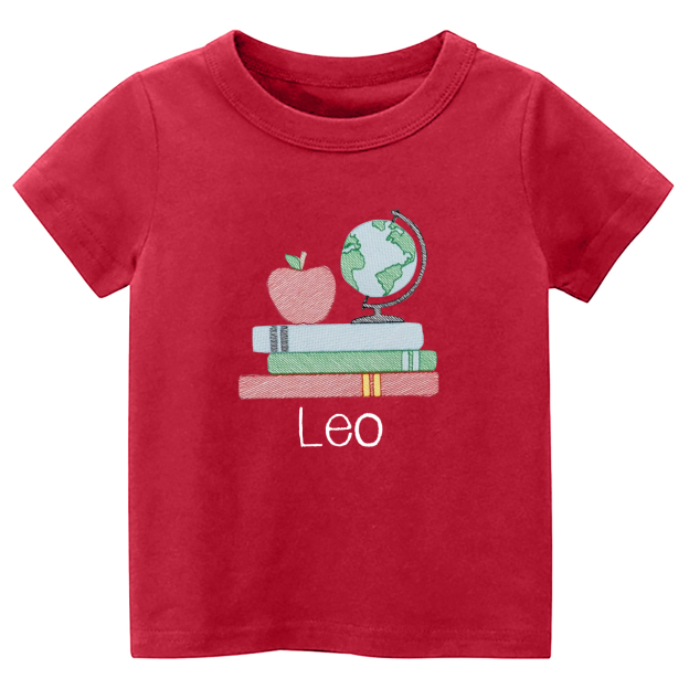 Vintage Globe Book Personalized Back to School T-Shirt