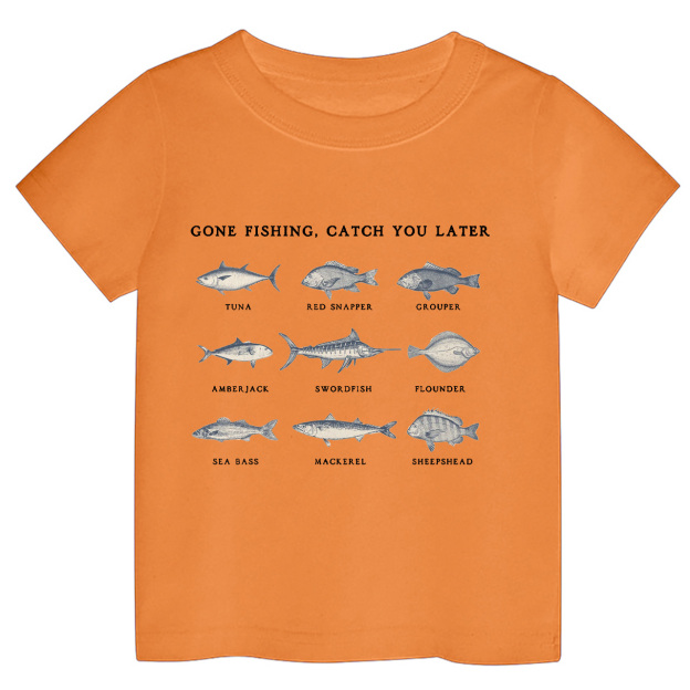 Cute Fishing Natural Kids Shirt