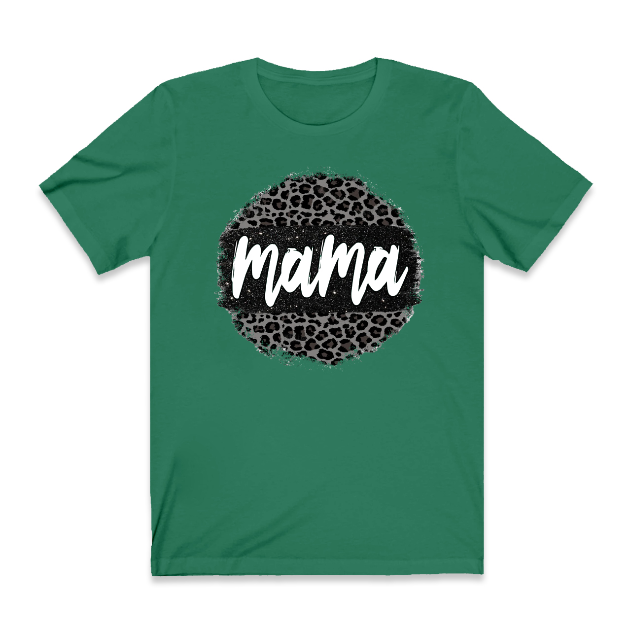 Black Leopard Mama Circle Retro T-Shirt