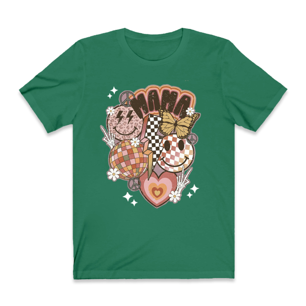 Retro Smiley Funny T-shirt For Mama