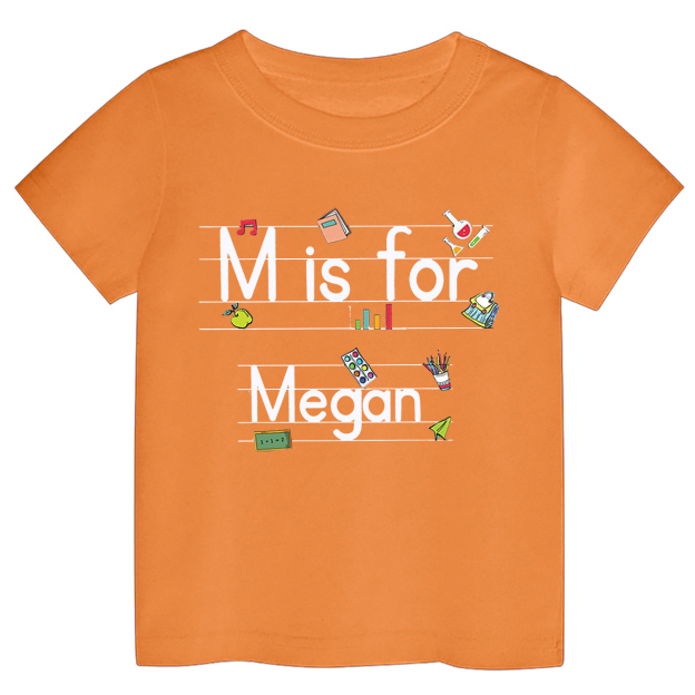 Cute Line Custom Name Back To School Tees