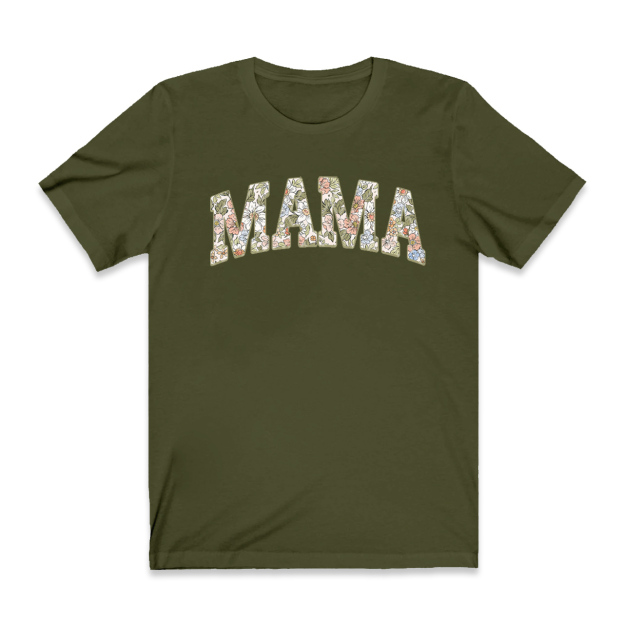 Summer Floral Mama Retro Mom Shirt
