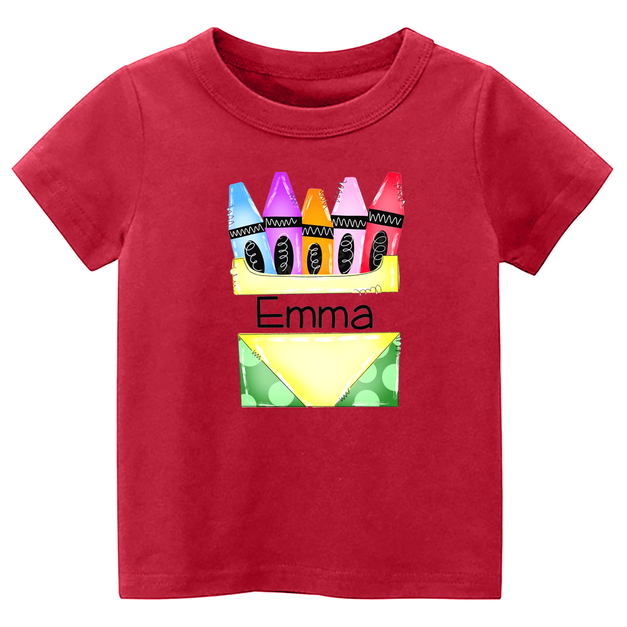 Back To School Kids Shirt-Personalized Crayon Name