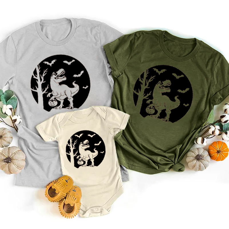 Halloween Dinosaur Family Matching Shirt