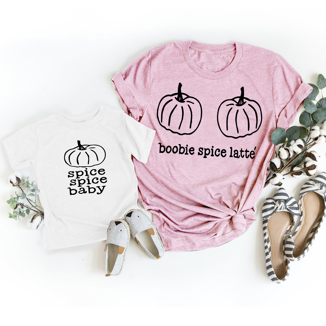 Boobie Spice Latte Spice Baby Mom&Me Matching Shirt