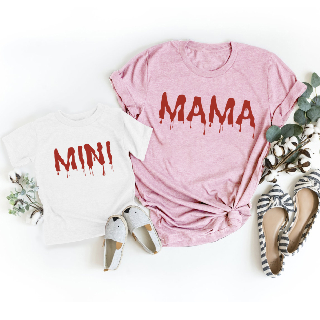 Halloween Blood Flow Mama Mini Mom&Me Matching Shirt