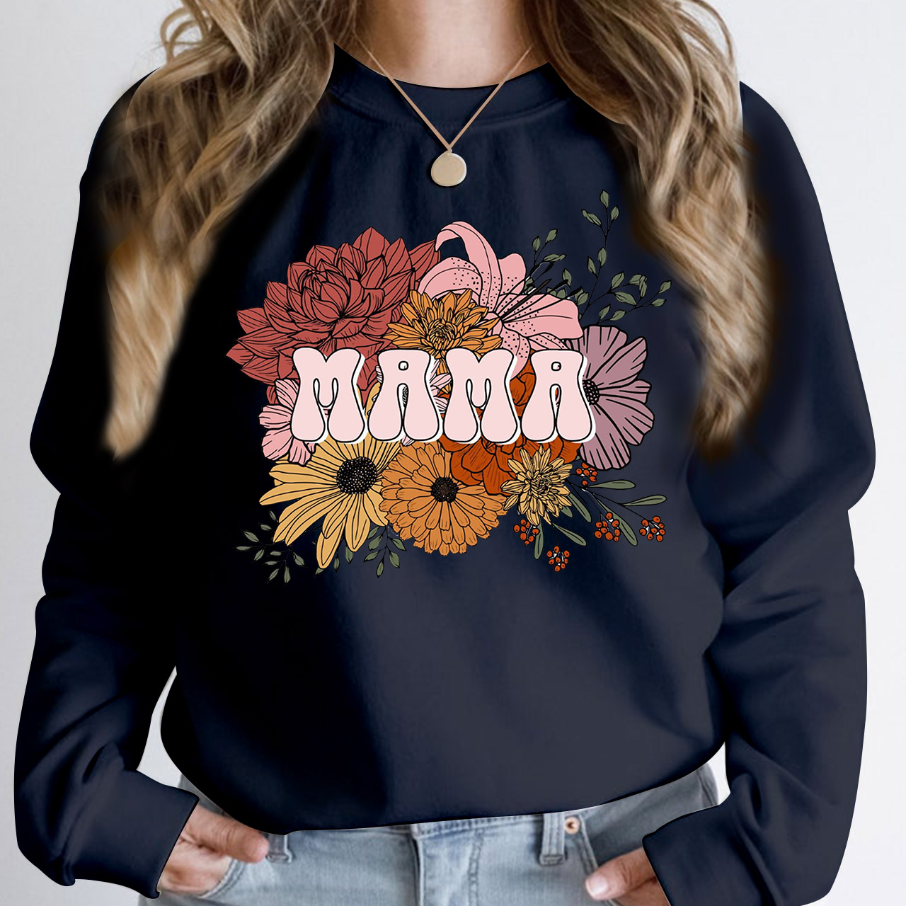 New Mom Gift Floral Vintage Sweatshirt