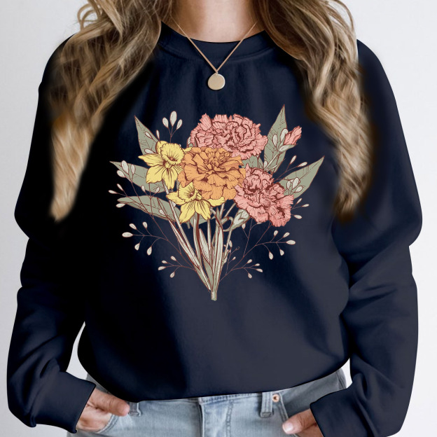 Personalized Birth Flower Family Bouquet Sweatshirt