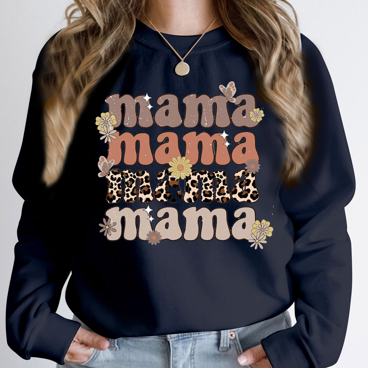Leopard Mama Retro Flower Sweatshirt
