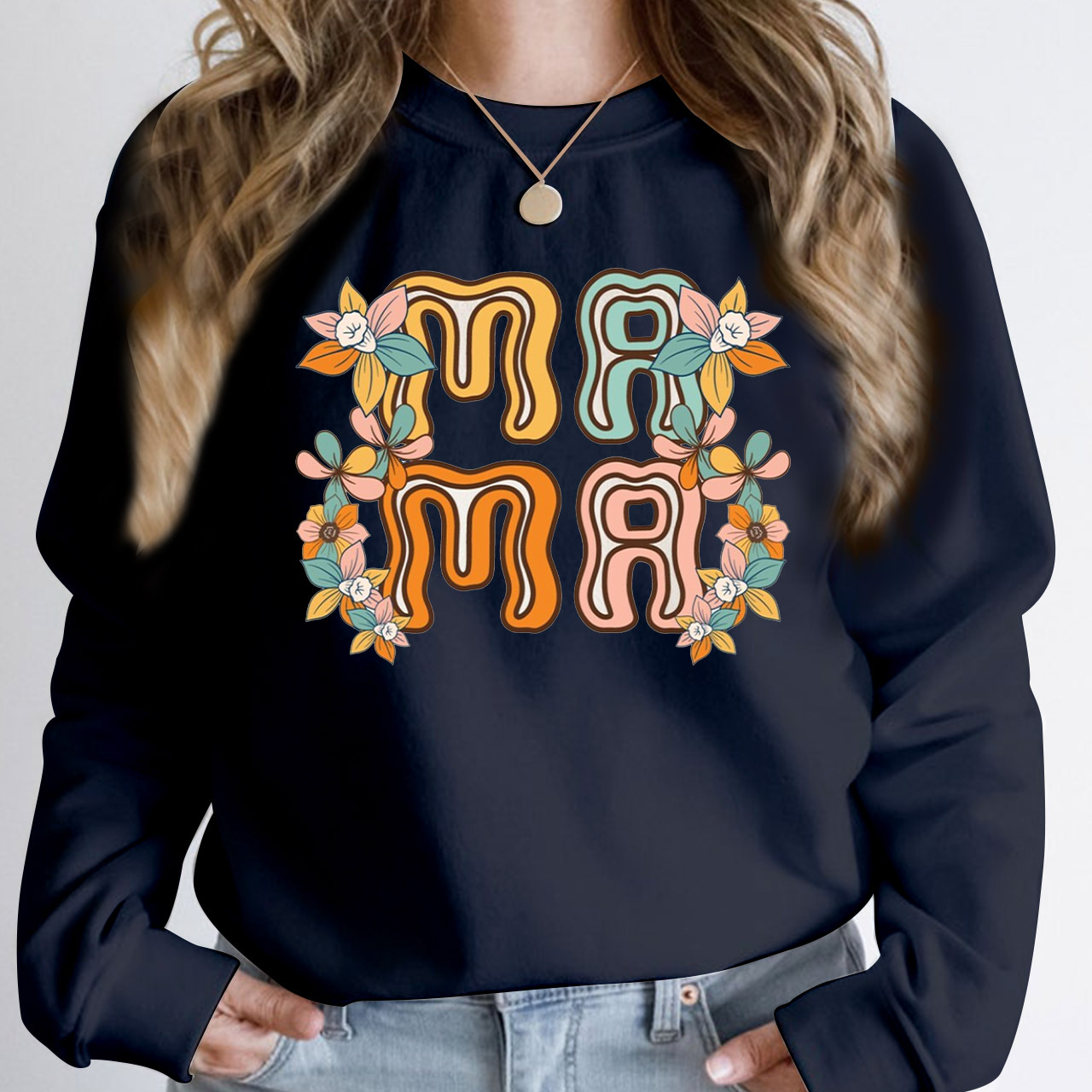 Retro Flowers Vintage Mama Sweatshirt