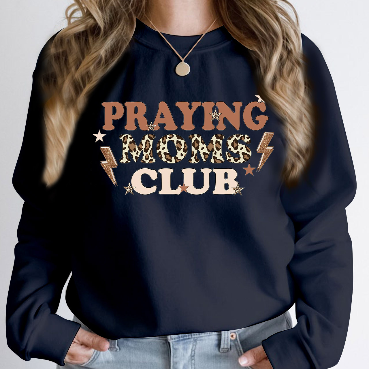 Leopard Print  Praying Moms Club Sweatshirt