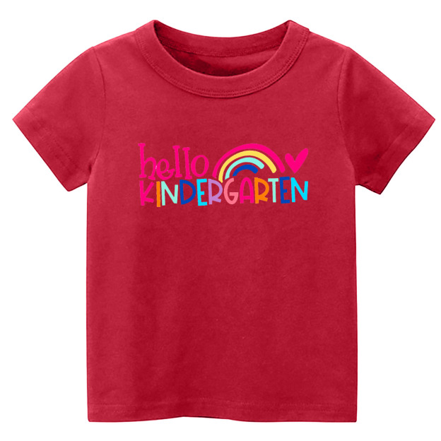 Hello Kindergarten Colorful Rainbow Shirt